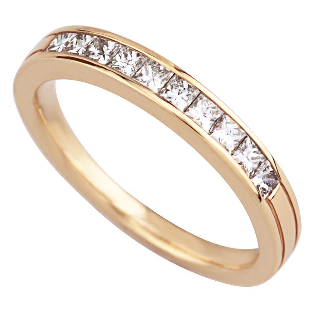 18ct gold 0.50 carat princess cut diamond eternity ring image number 0