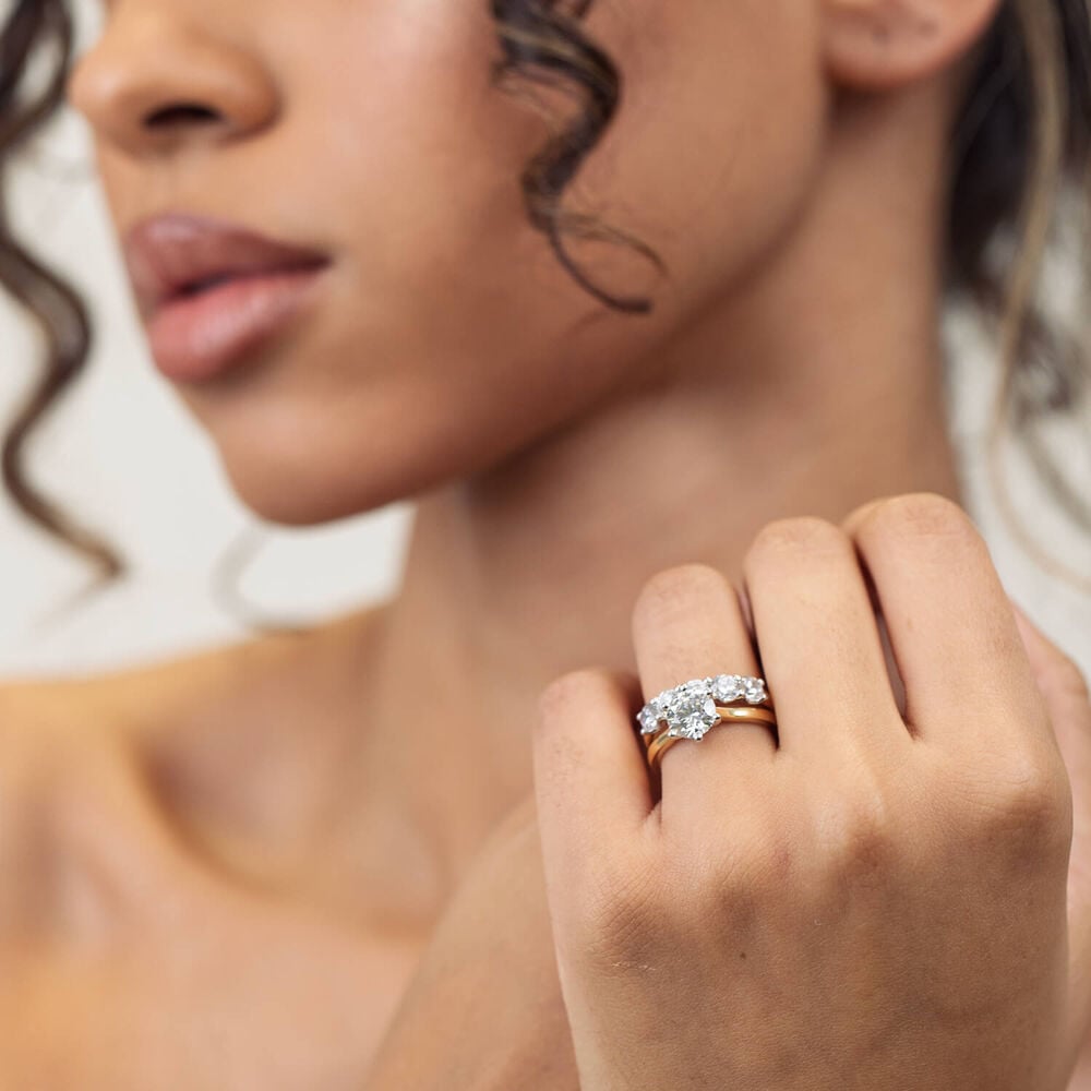 Born 18ct Yellow Gold 1.50ct Lab Grown 5 Stone Half Eternity Diamond Ring image number 5