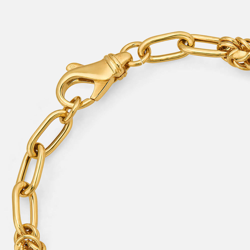 Yellow Gold Plated Sterling Silver Twist & Open Link Bracelet