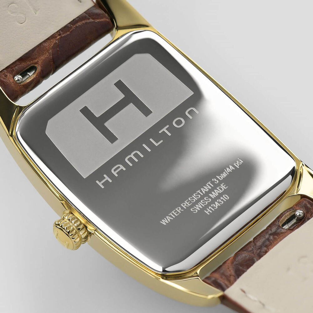 Hamilton American Classic Boulton  Quartz 27mm x 31,6mm White Dial Brown Leather Strap Watch image number 5