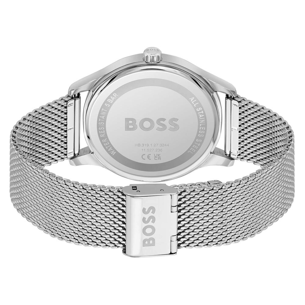 BOSS Reason 43mm Blue Dial Stainless Steel Mesh Bracelet Watch & Bracelet Set image number 3