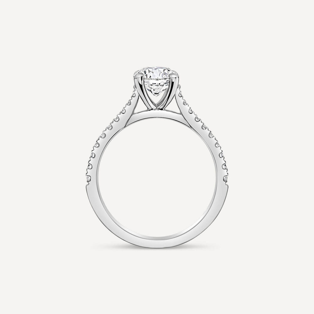 Platinum Solitaire & Shoulders Claw Set 1ct Diamond Engagement Ring