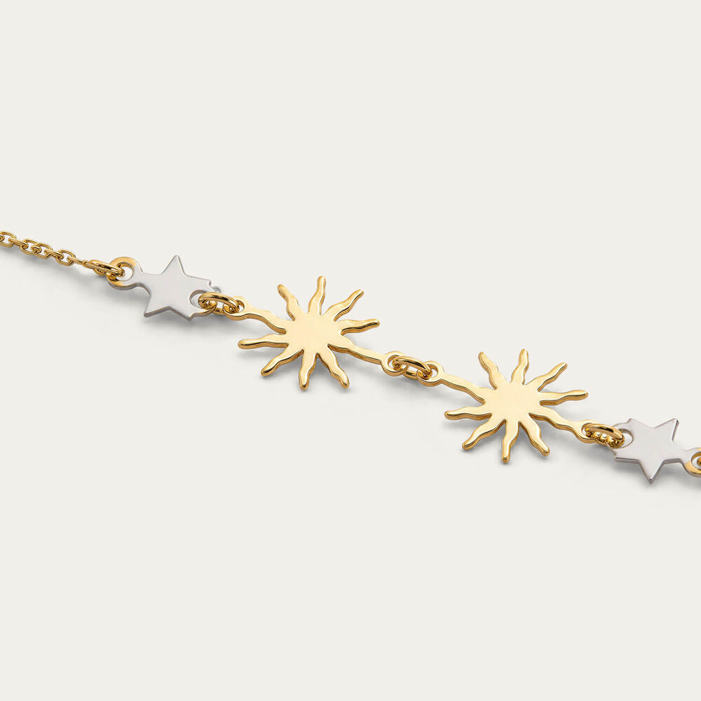 9ct Yellow & White Gold Sun & Star Bracelet