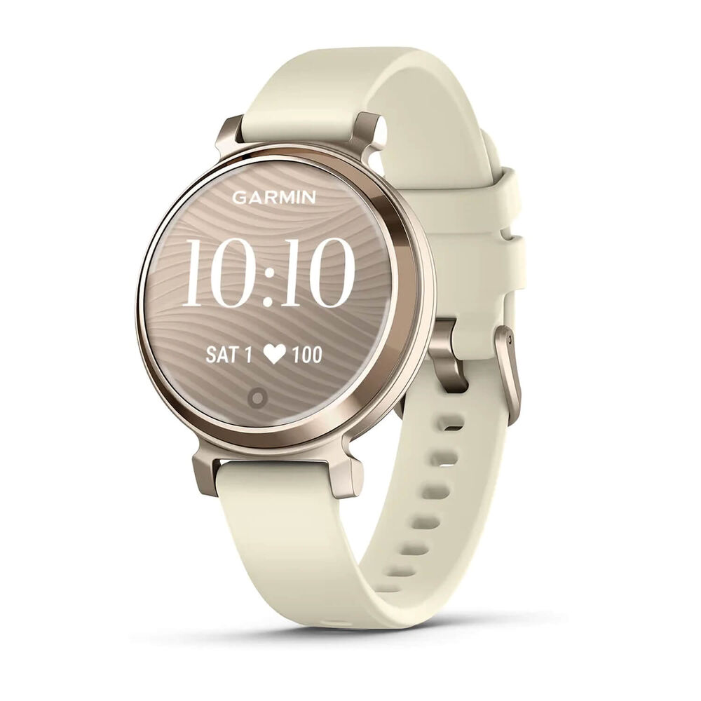 Garmin Lily® 2 Cream Gold Bezel Coconut Silicone Strap Watch image number 0