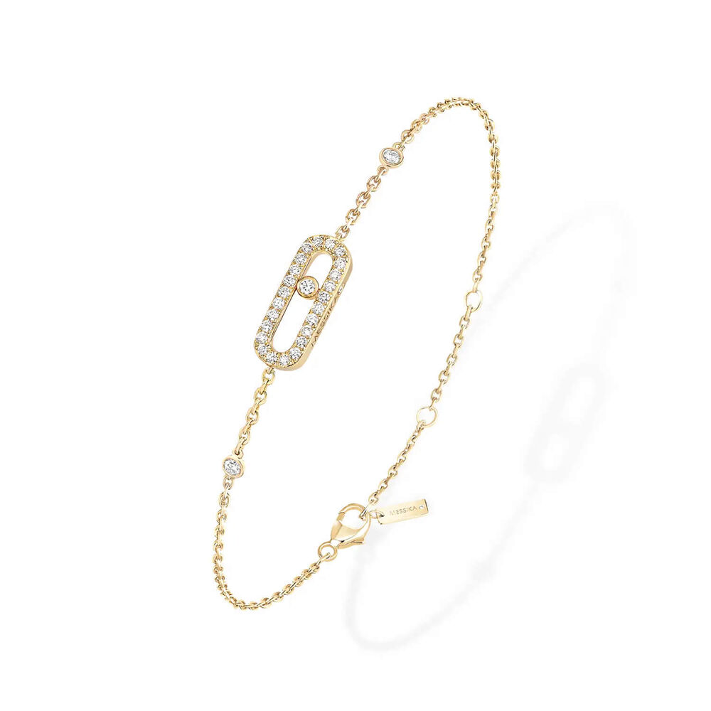 Messika Move Uno 18ct Yellow Gold 0.20ct Pave Diamond Bracelet