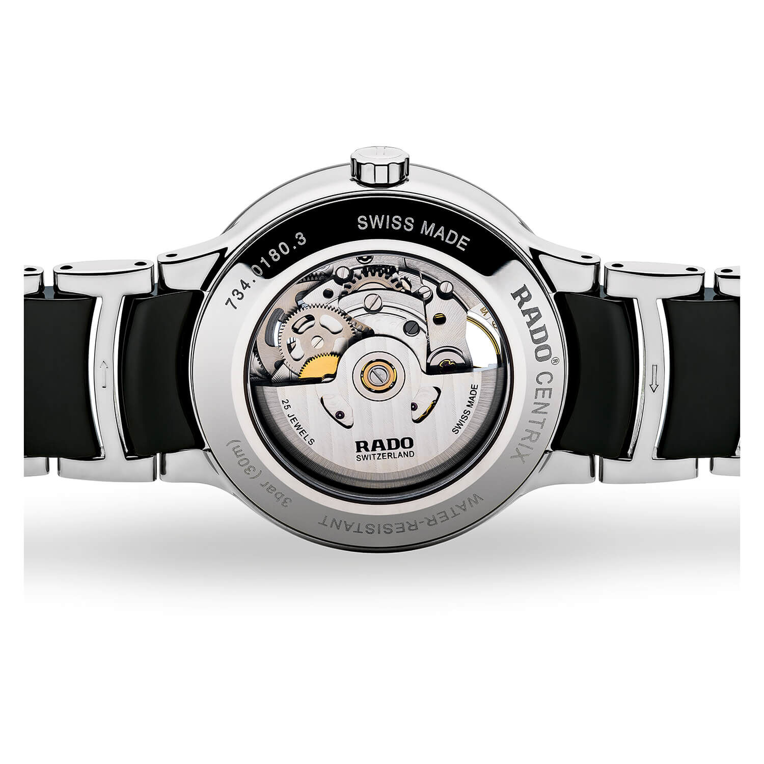 Rado Centrix Automatic Skeleton Black Ceramic and Steel Watch