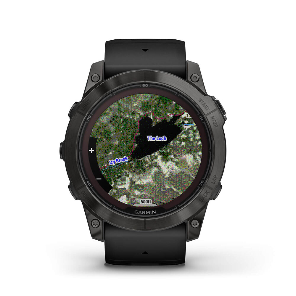 Garmin Fenix 7X Pro Sapphire Solar 51mm Carbon Grey DLC Titanium Case Black Strap Watch image number 8