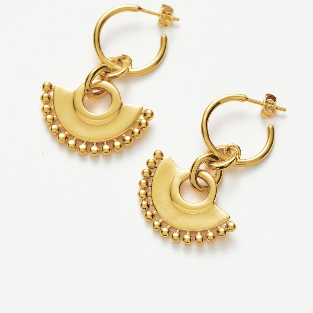 Missoma 18ct Gold Plated Brass Zenyu Fan Chandelier Hoop Earrings