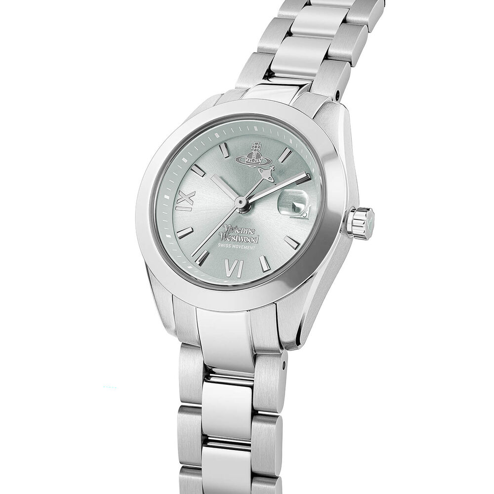 Vivienne Westwood Fenchurch 28mm Mint Green Dial Steel Bracelet Watch