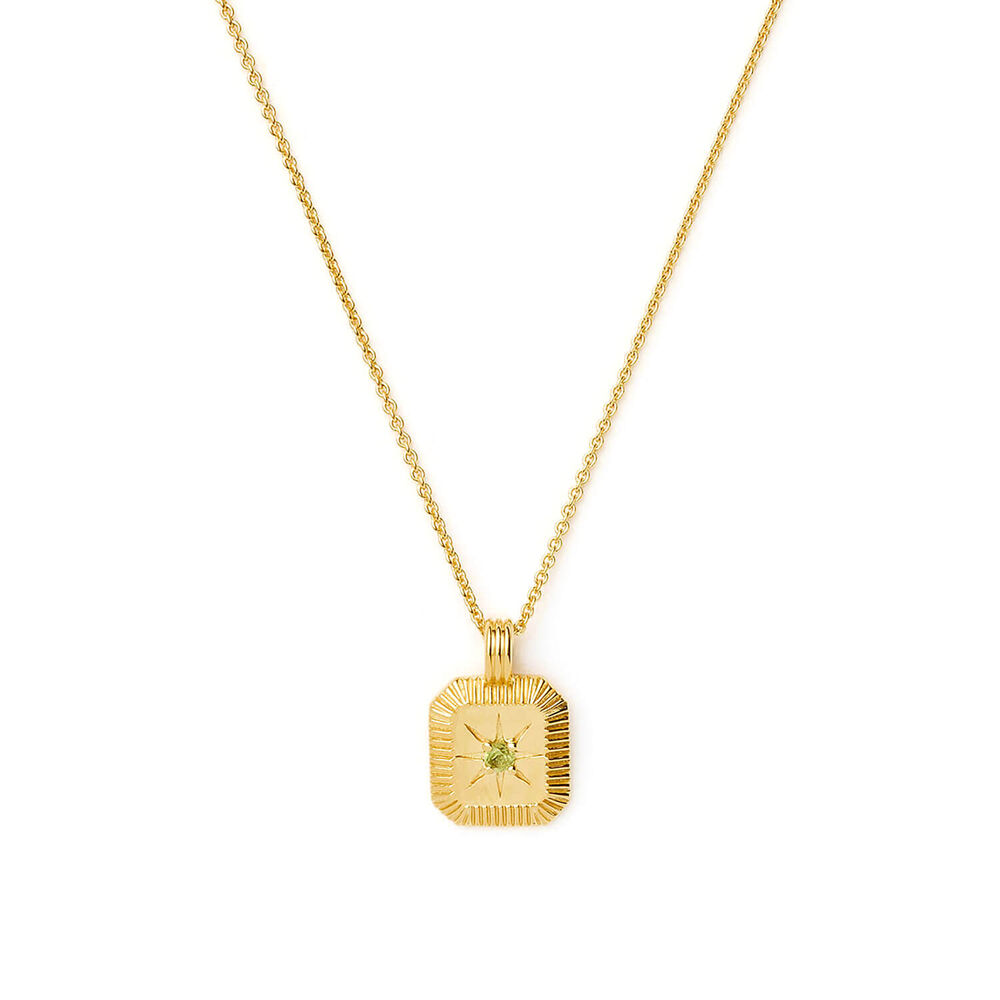 Missoma 18ct Gold Vermeil Sterling Silver Green Peridot August Birthstone Pendant Necklace