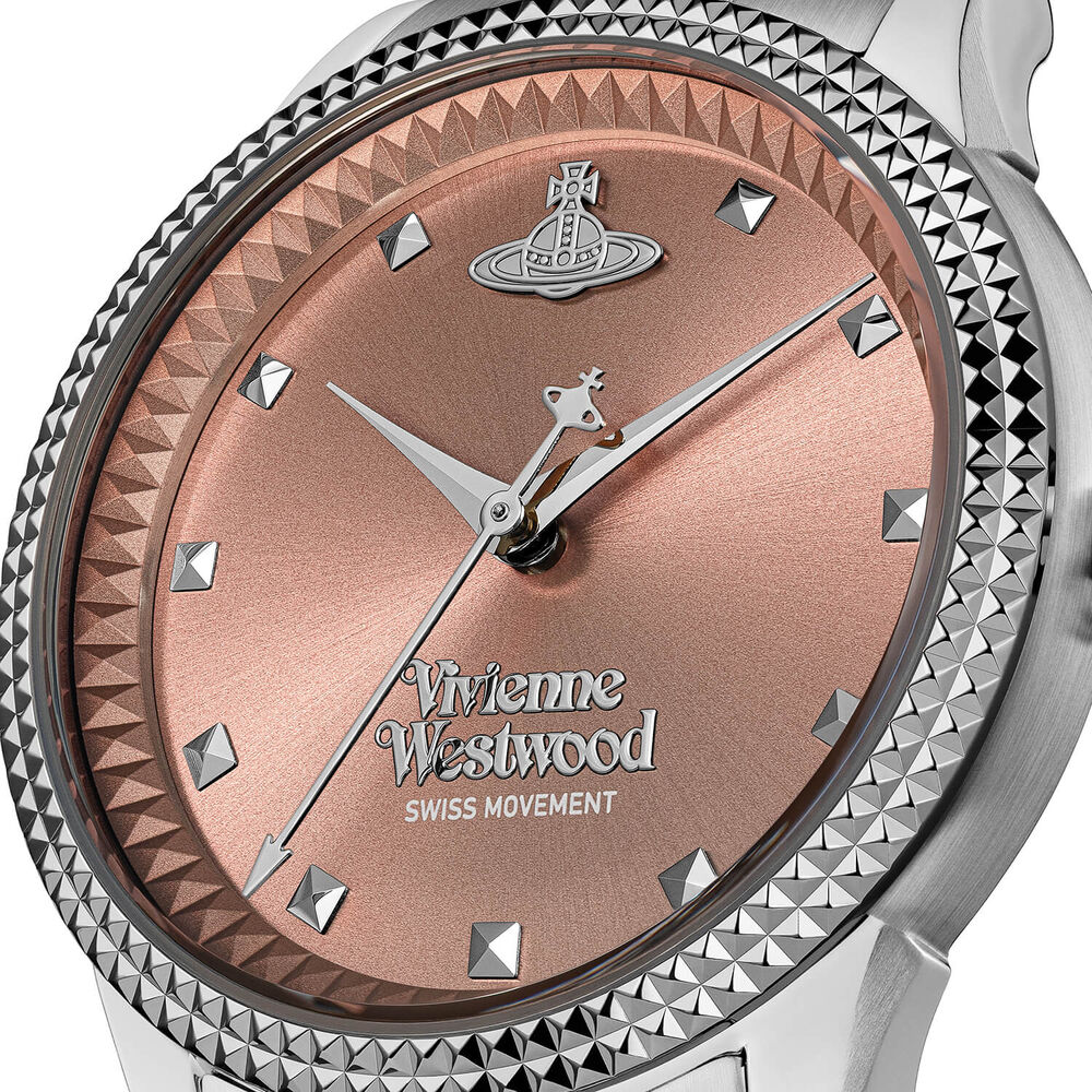 Vivienne Westwood Little Seymour 32mm Dusty Pink Dial Steel Bracelet Watch image number 2