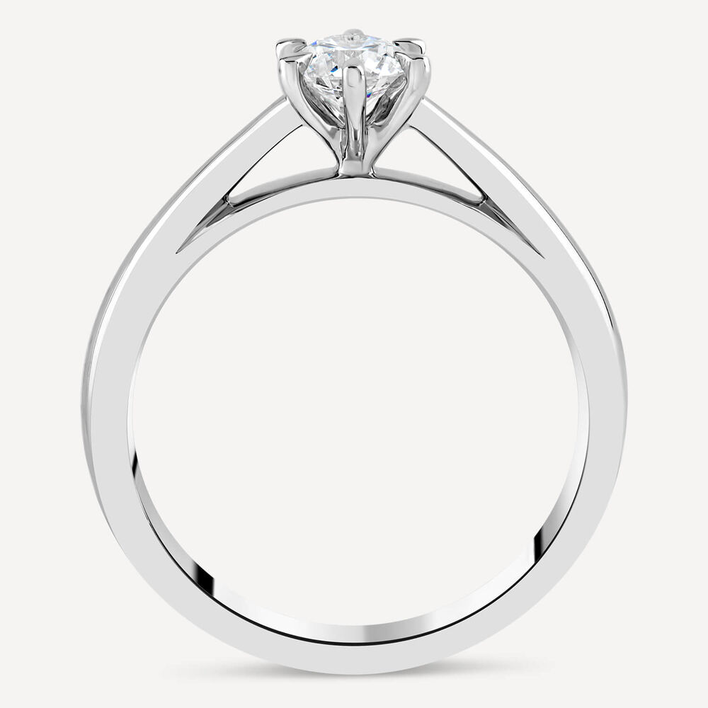 Platinum 0.40ct Amia Diamond Solitaire Six Claw Ring image number 4