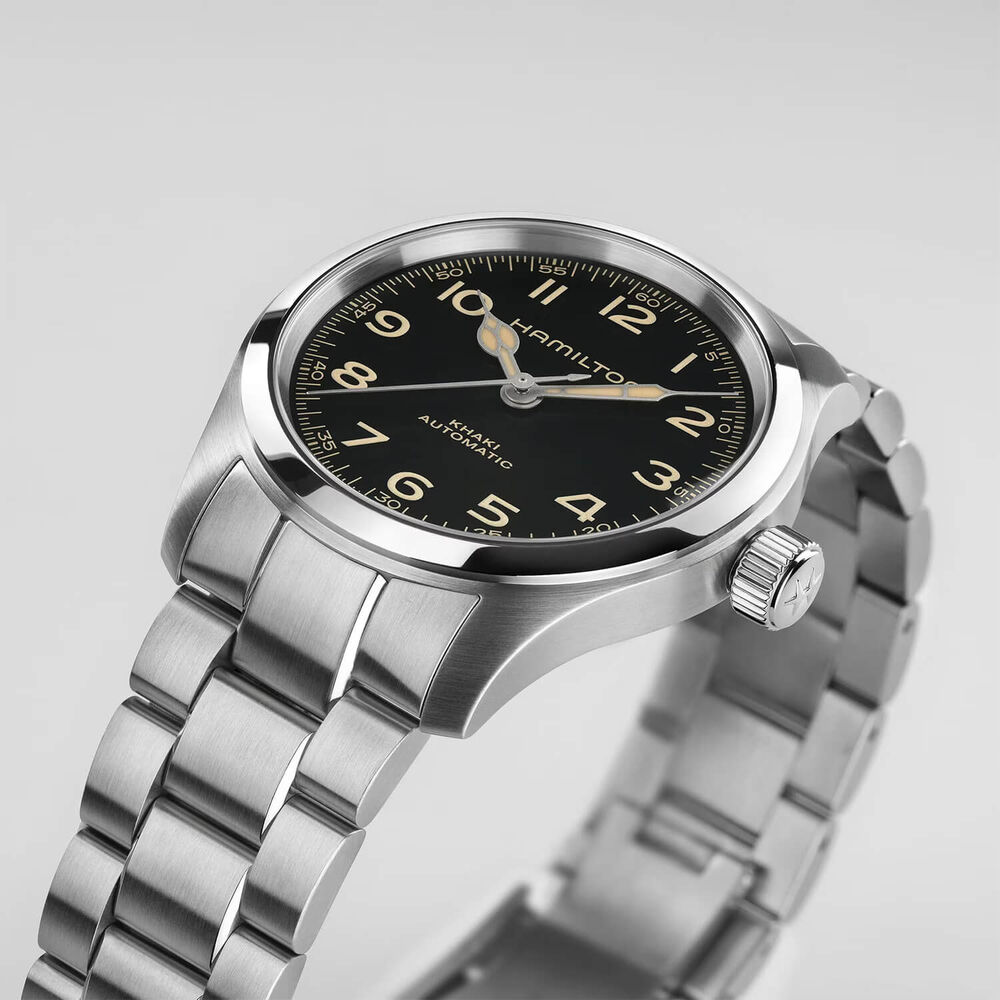 Hamilton Khaki Field Murph 38mm Black Dial Steel Case & Bracelet Watch image number 3