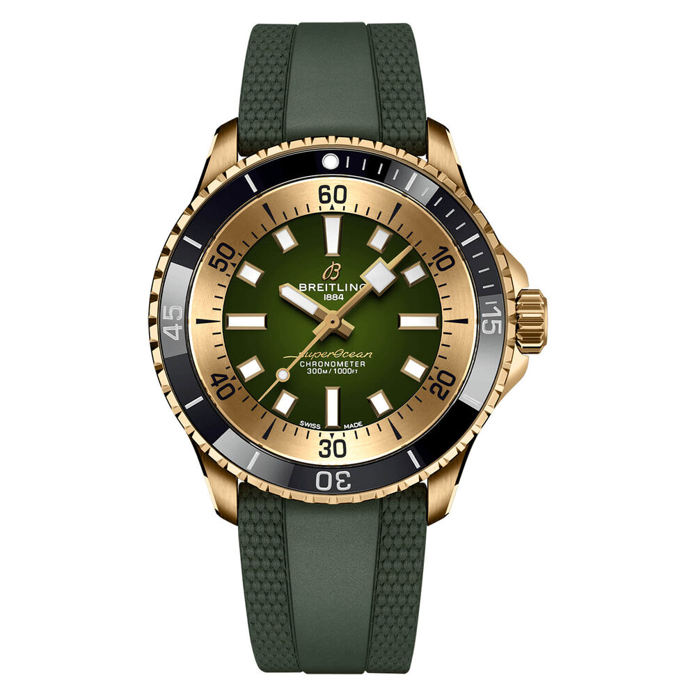 Breitling Superocean Automatic 42 Green Dial Strap Watch