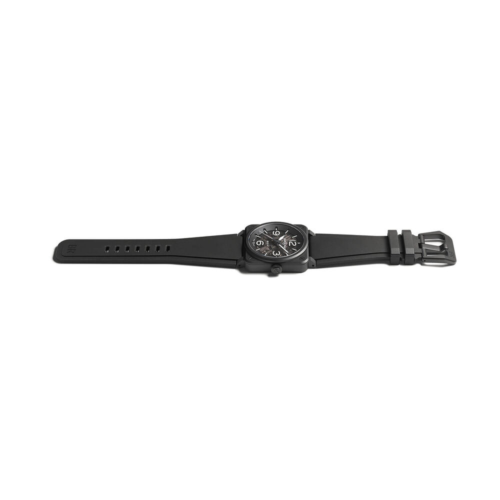 Bell & Ross BR-03 Skeleton Black Ceramic 41mm Dial Black Rubber Strap Watch image number 4