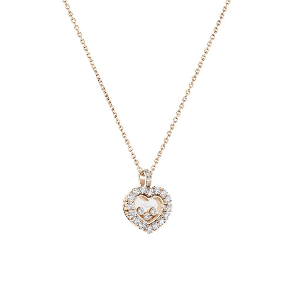 Chopard Happy Diamonds 18ct Rose Gold 0.95ct Diamond Necklace image number 1