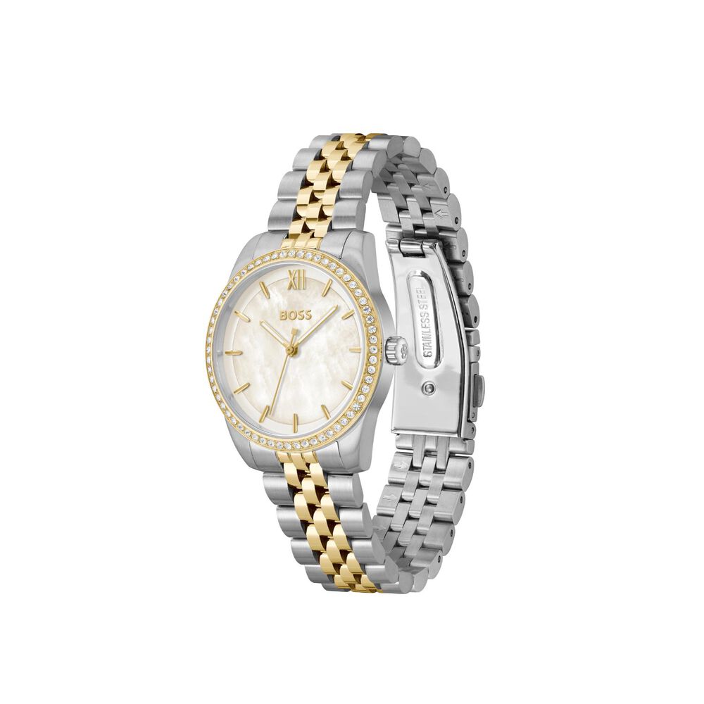 BOSS Graceful 32mm White Mother of Pearl Dial Two Tone Steel Bracelet Watch