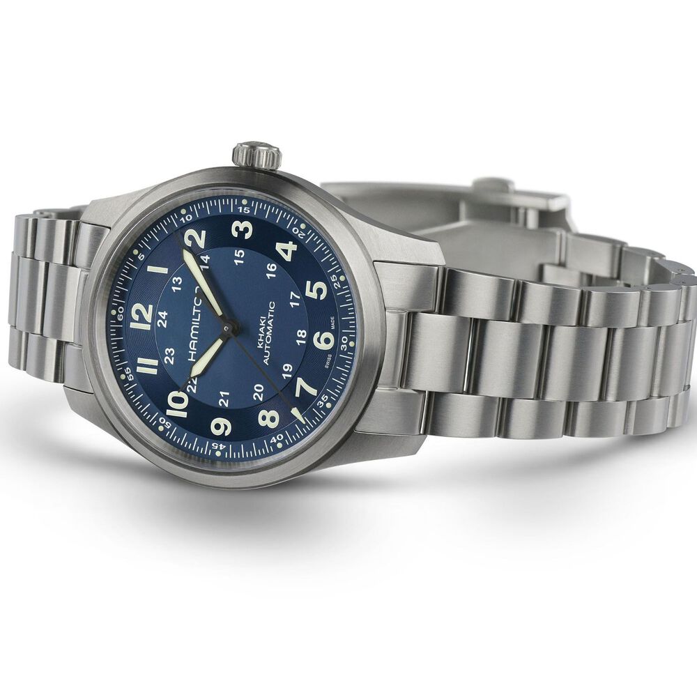 Hamilton Khaki Field Titanium Auto 38mm Blue Dial Titanium Case Watch image number 2