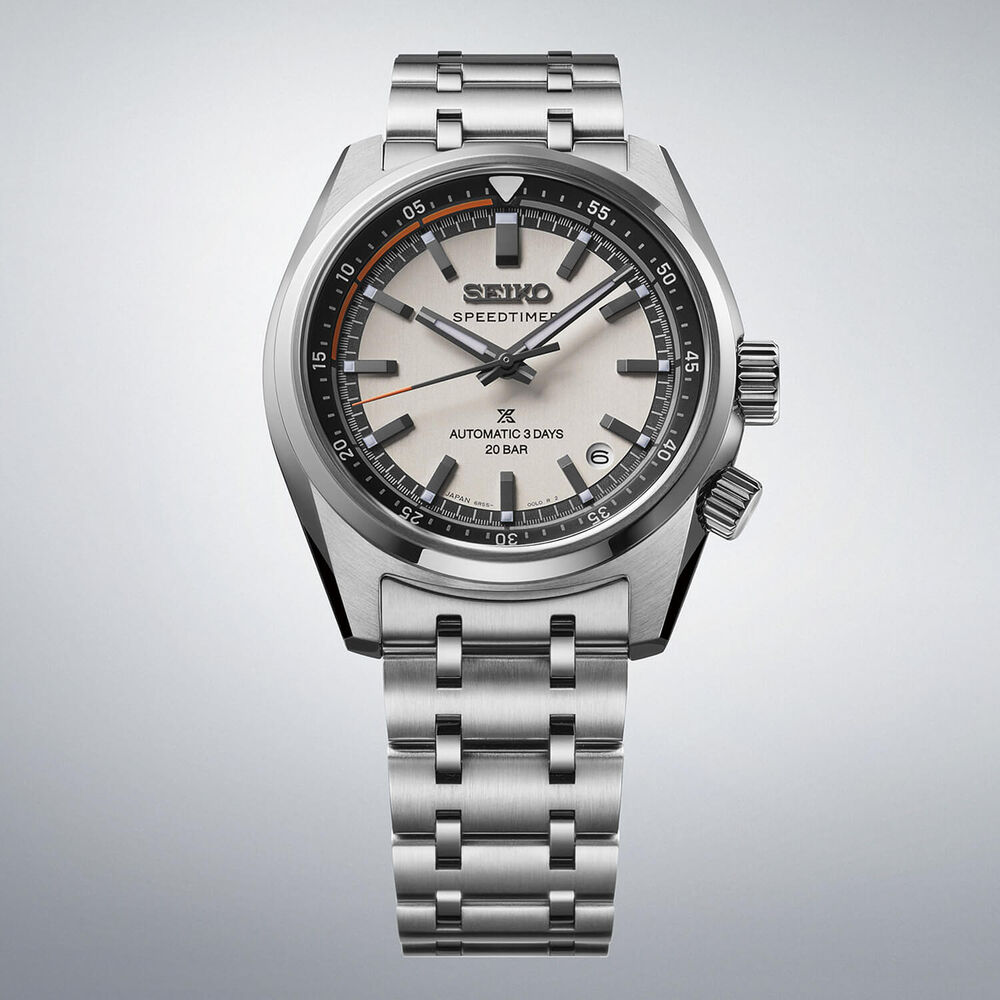 Seiko Speedtimer 6R ‘Compact Countdown’ Grey-White Contrast 39.5mm Dial Steel Bracelet Watch image number 3