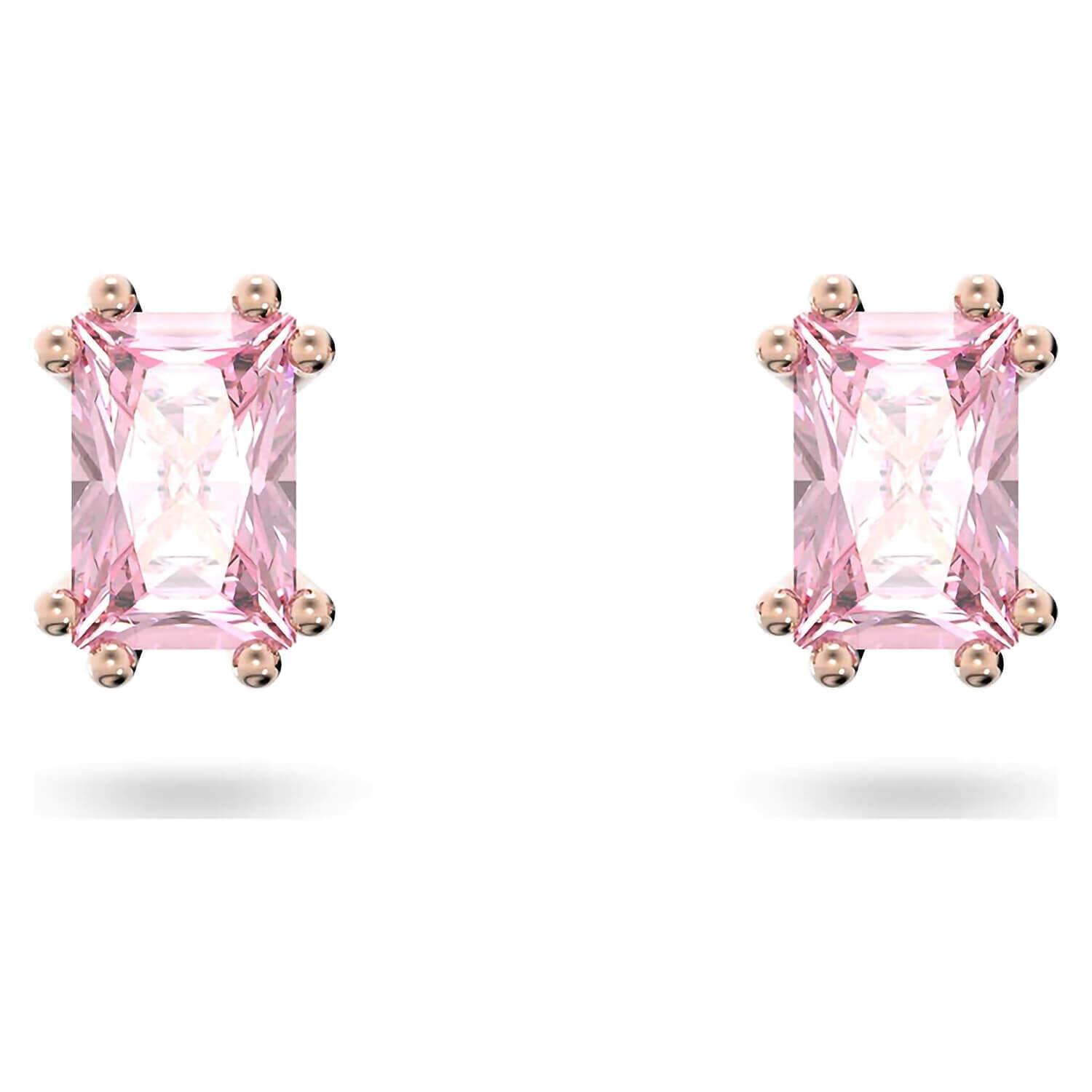 Pink crystal earrings shop studs