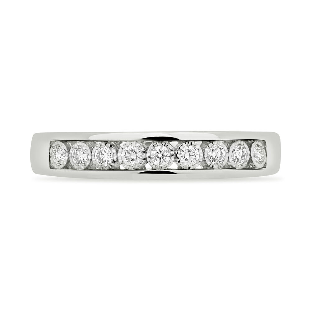 9ct White Gold 0.15ct Diamond Illusion Channel Set Eternity Ring