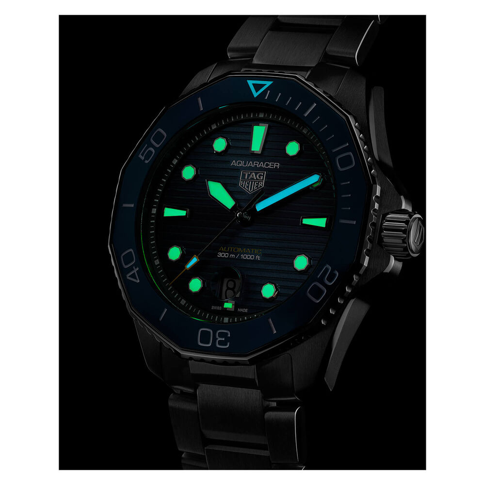 TAG Heuer Aquaracer Diver 43mm Blue Dial Black Bezel Steel Case Bracelet Watch image number 7