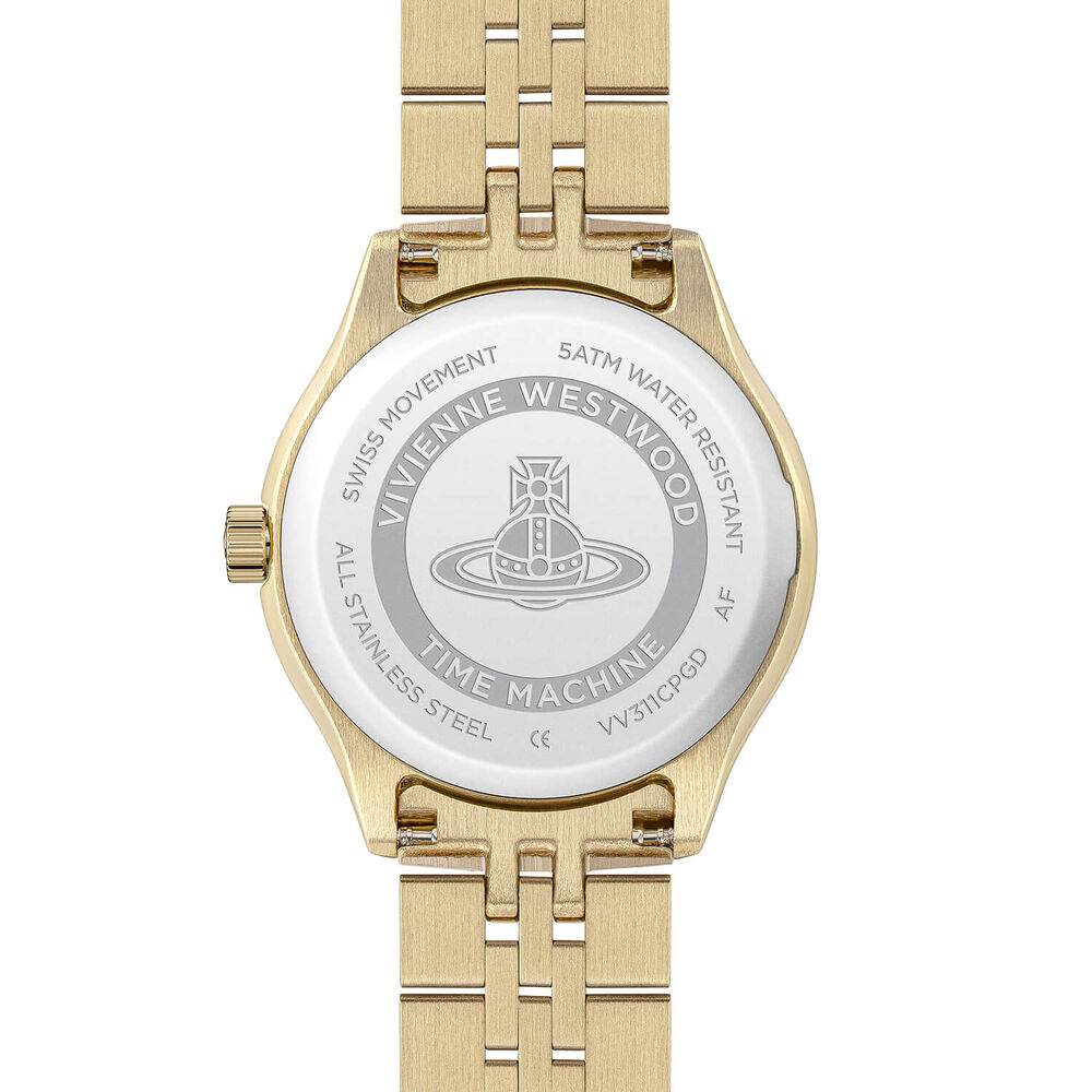Vivienne Westwood Little Camberwell 29mm Champagne Dial Gold Steel Bracelet Watch image number 4