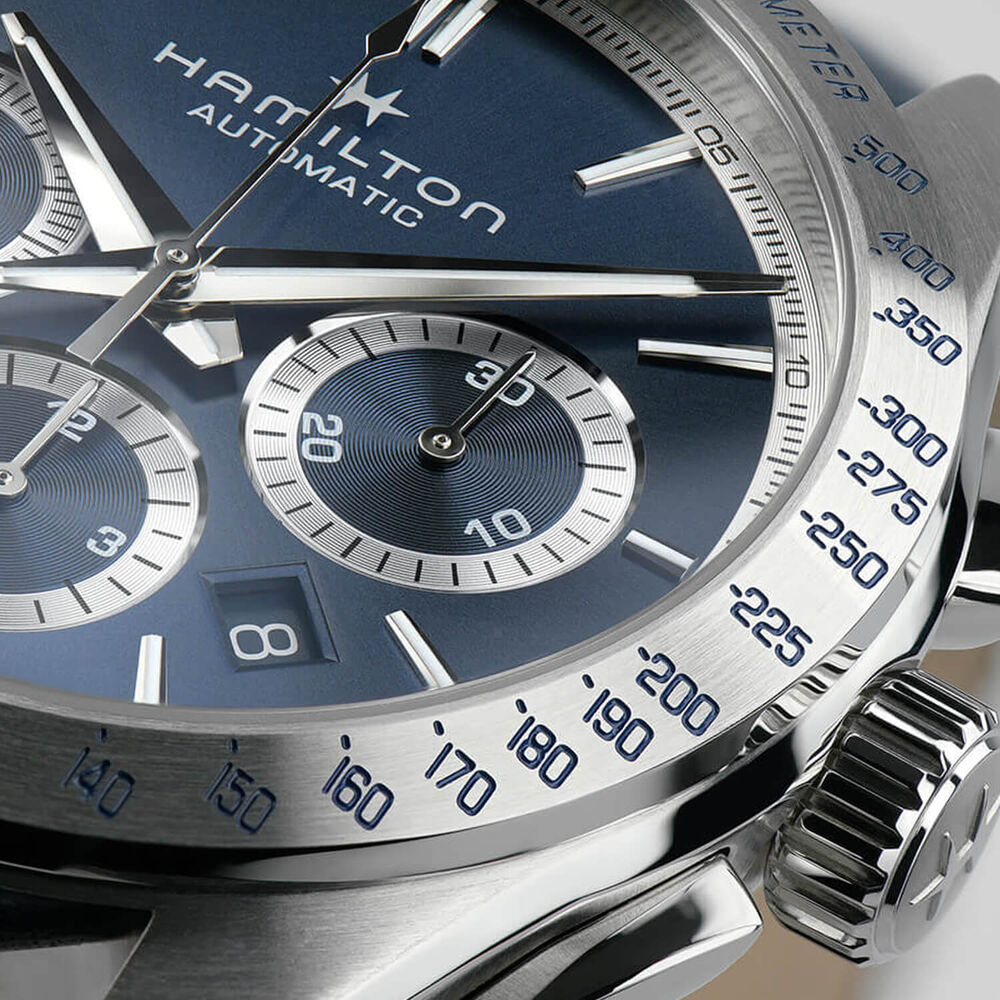 Hamilton Jazzmaster Performer Auto Chrono 42mm Blue Dial & Strap Watch image number 5