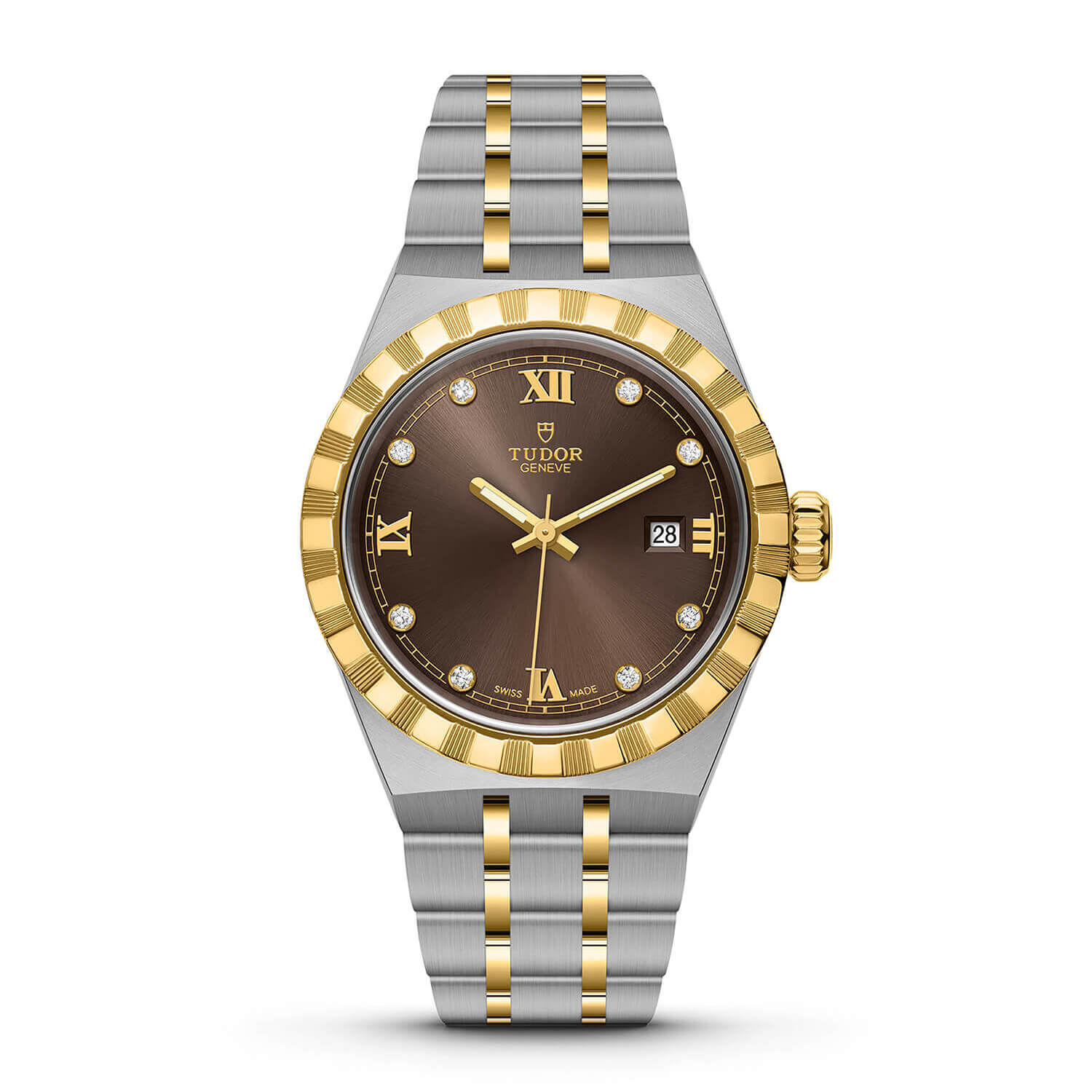 TUDOR Royal 28mm Chocolate Diamond Dot Dial Bracelet Watch