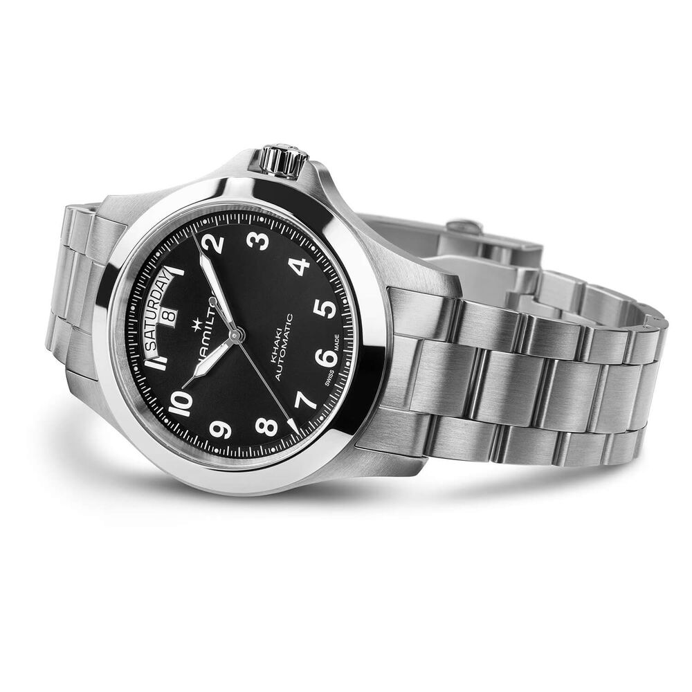 Hamilton Khaki Field King Day-Date 40mm Black Dial Steel Bracelet Watch