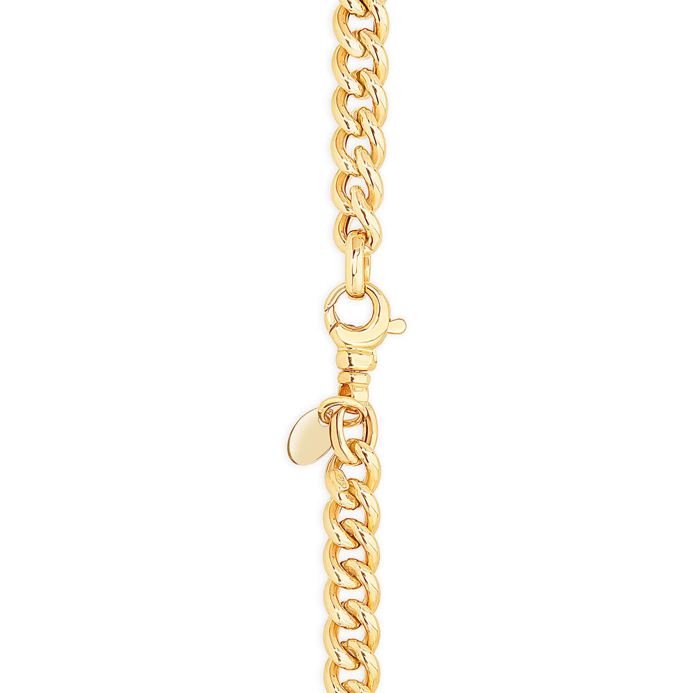 9ct Yellow Gold Fancy Curb Double Oval Link Ladies Necklace image number 2