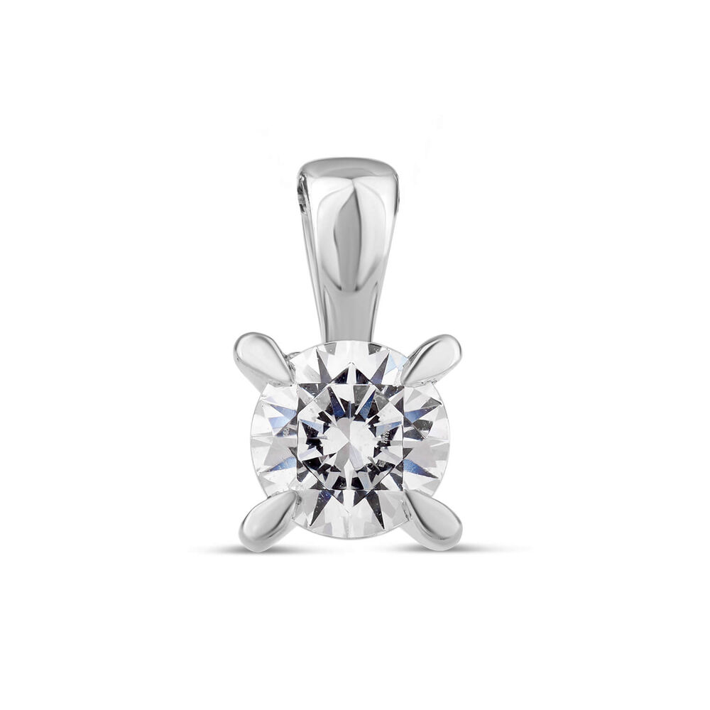 18ct White Gold 0.70ct Diamond Orchid Setting Pendant