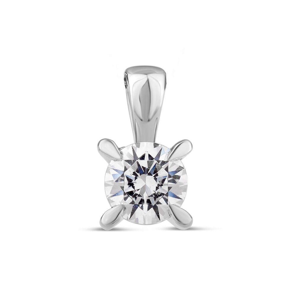 18ct White Gold 0.70ct Diamond Orchid Setting Pendant image number 0