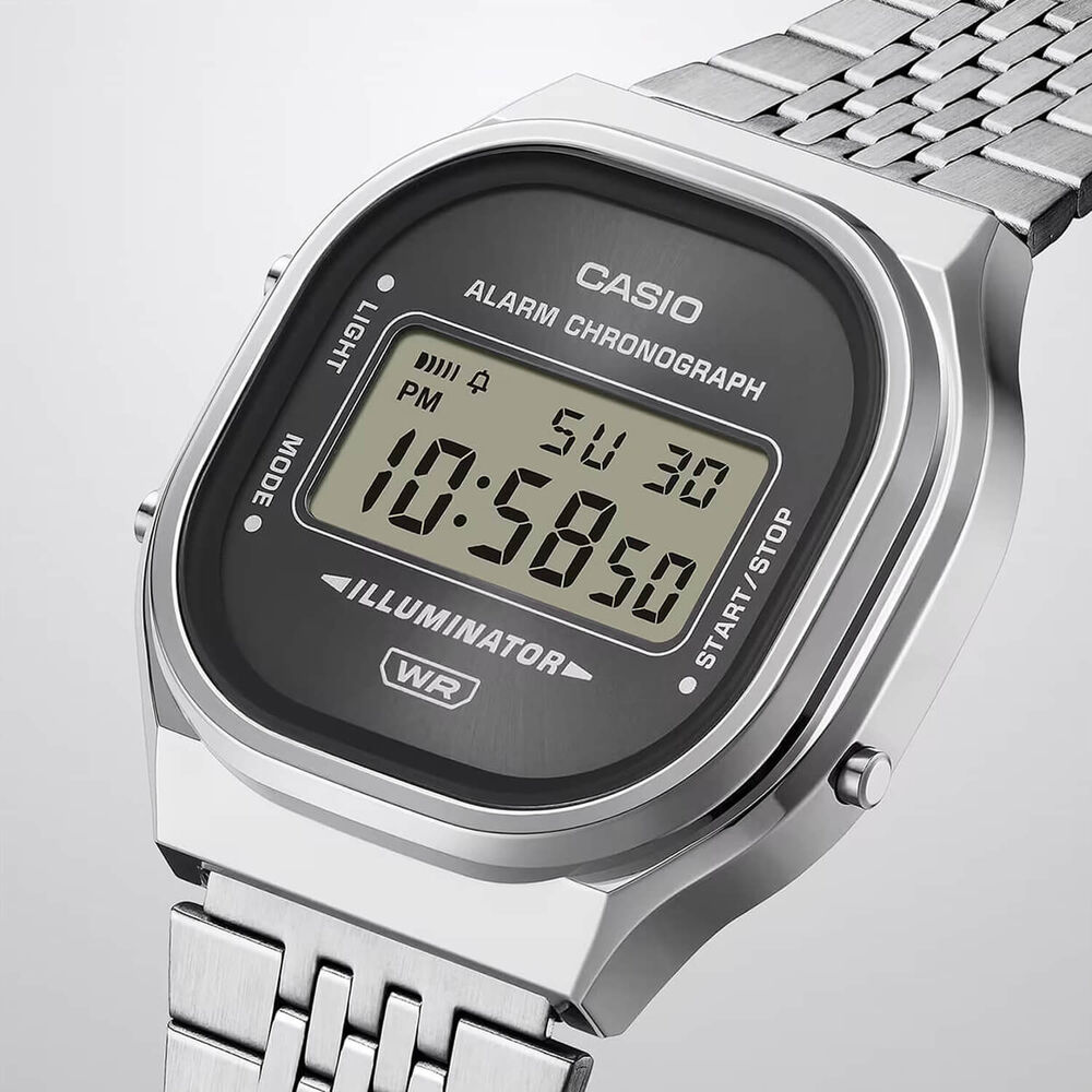 Casio Vintage 39x36.8mm Grey Dial Steel Bracelet Watch