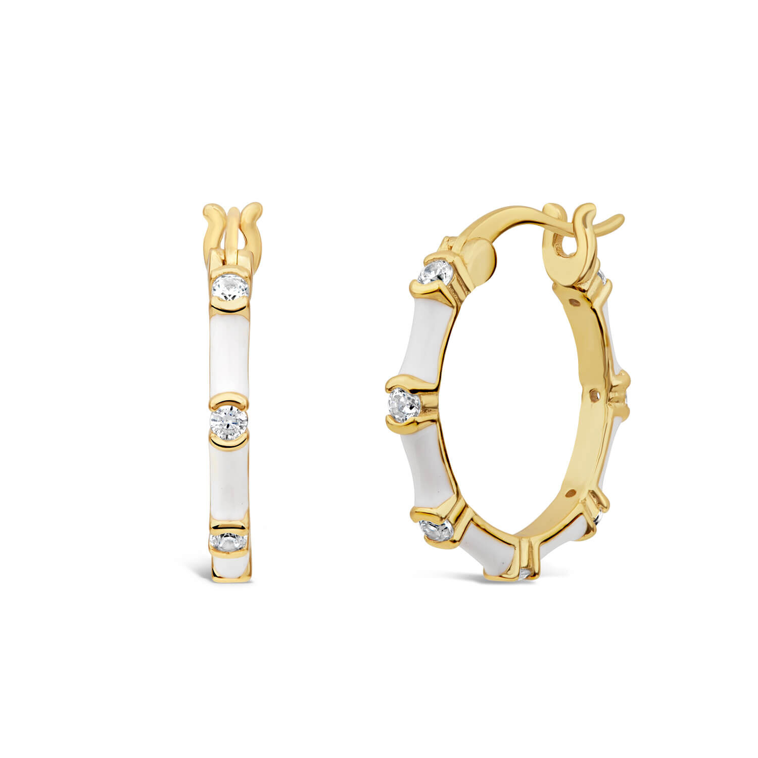 White enamel hoop earrings store