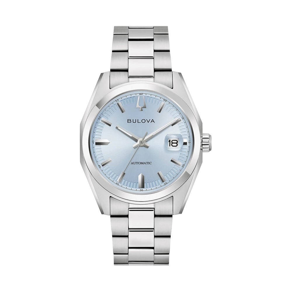 Bulova Surveyor Automatic 39mm Light Blue Dial Steel Bracelet Watch image number 0