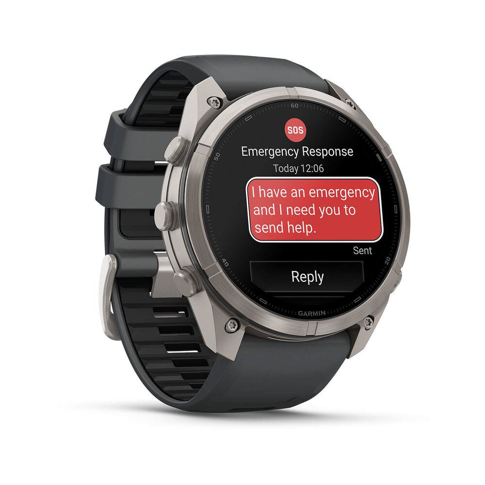 Garmin fenix 9 Pro 51mm Titanium Graphite/Black Silicone Strap Watch