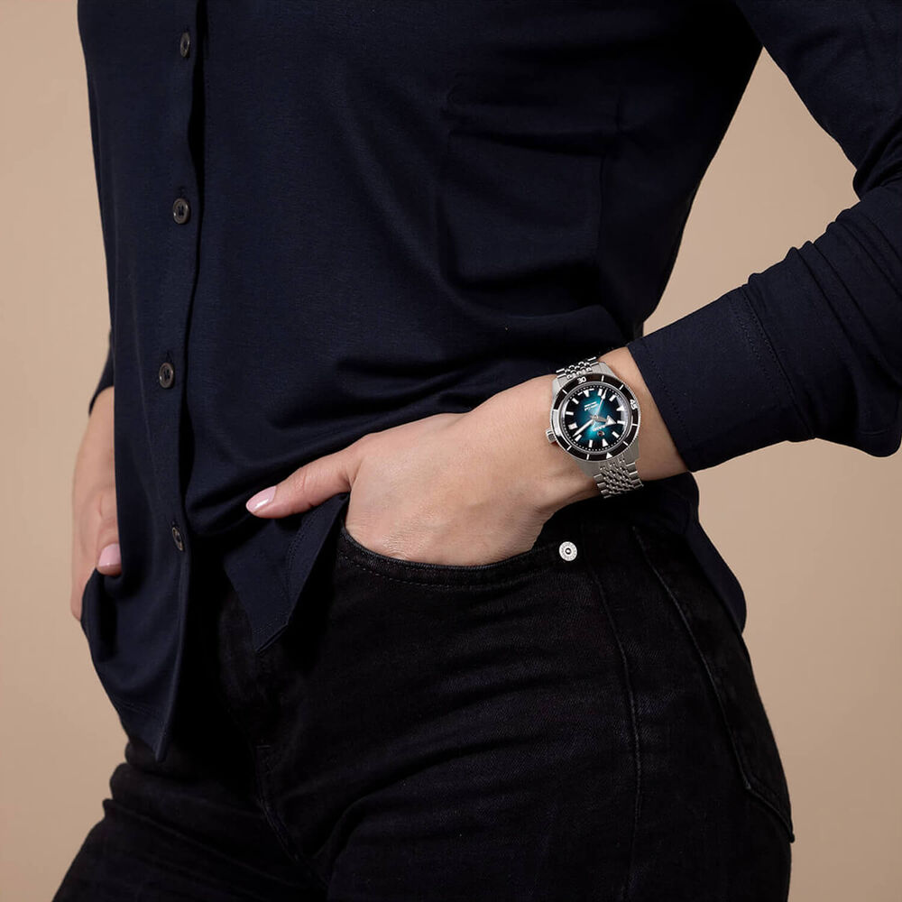 Rado Captain Cook Automatic 39mm Gradient Turqoise Dial Steel Bracelet Watch image number 5