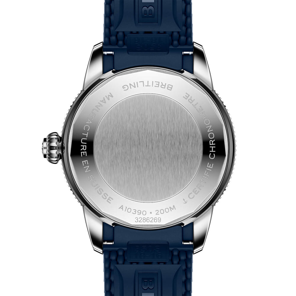 Breitling Superocean Heritage Automatic 36mm Blue Dial Mesh Rubber Strap Watch image number 1