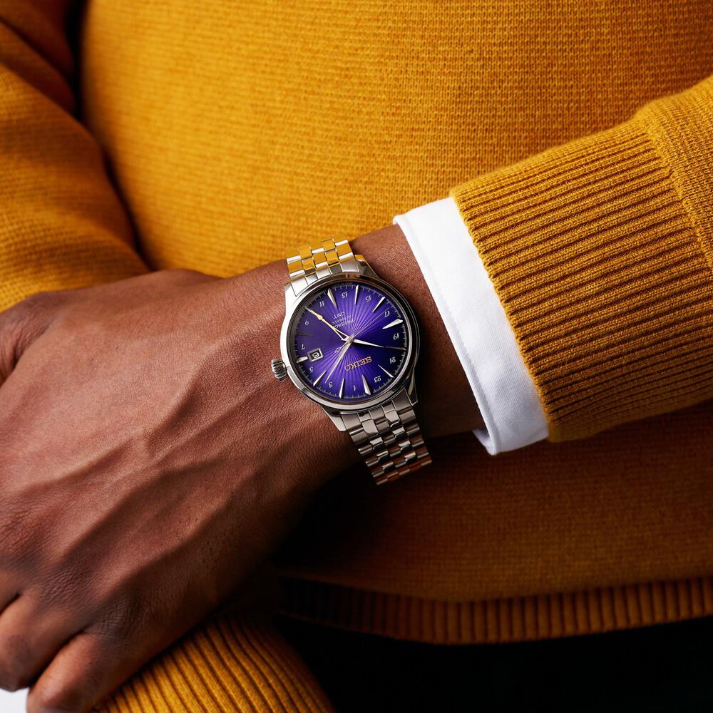 Seiko 145th Anniversary Presage Cocktail Time GMT Limited Edition Edo Purple Watch