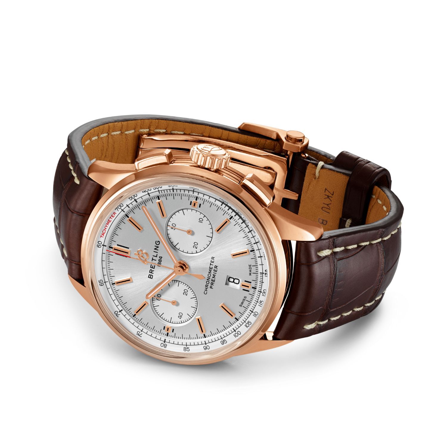 Breitling Premier B01 43mm Rose Gold Case Brown Strap Watch
