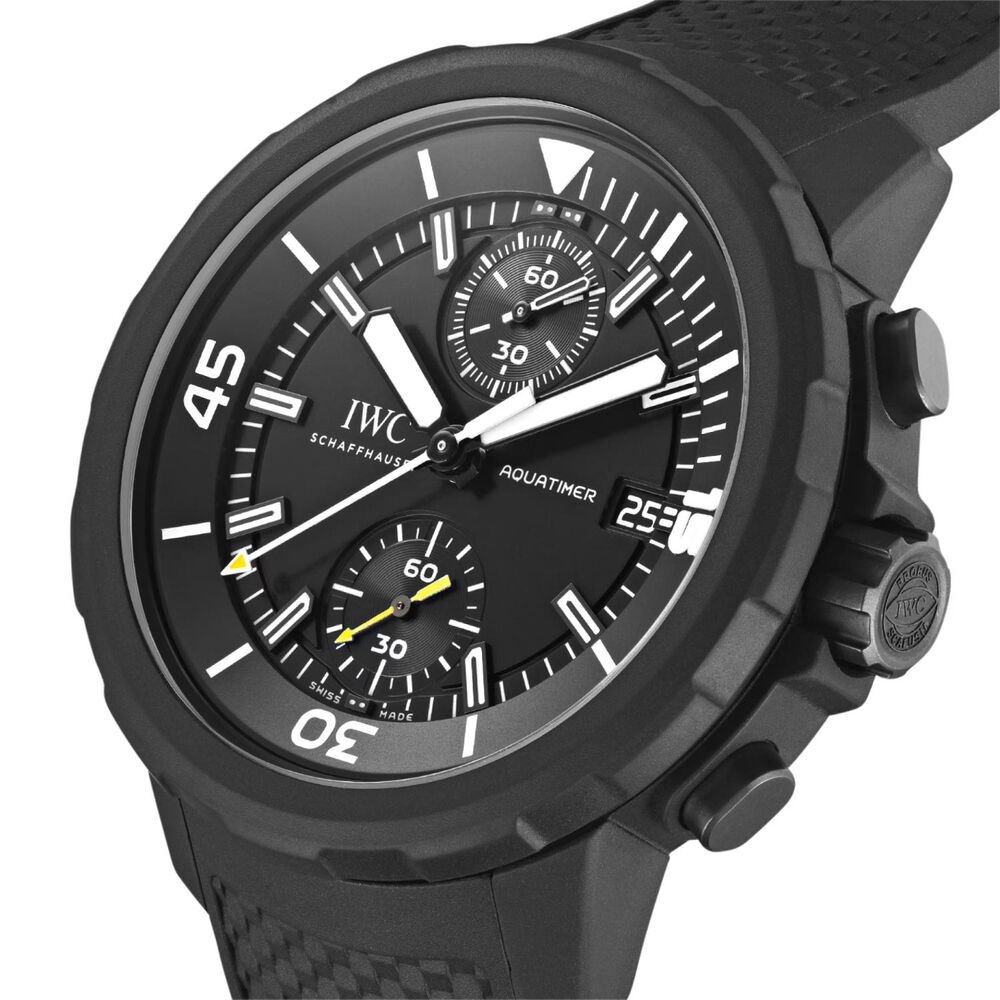 IWC Aquatimer Chronograph Edition 'Galapagos Islands' 45mm Black Dial Rubber Strap Watch image number 2