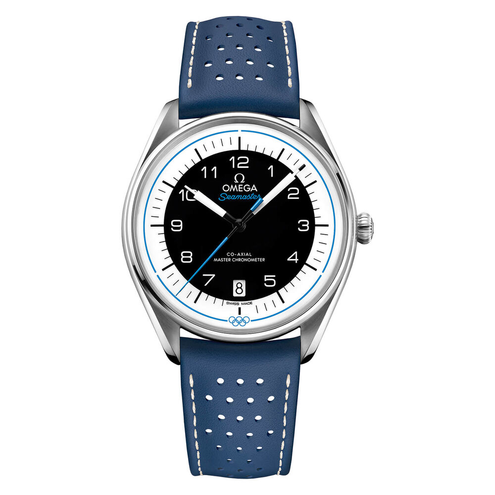 Omega Limited Edition Official Olympic Blue Leather Men's Watch image number 0