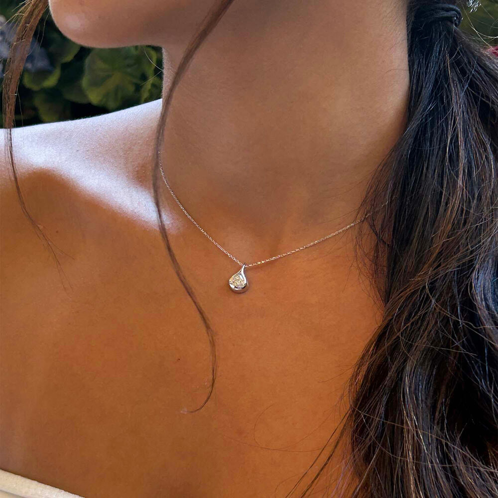 Born Orbit 9ct White Gold Lab Grown 0.50ct Trillion Cut Diamond Pendant image number 3