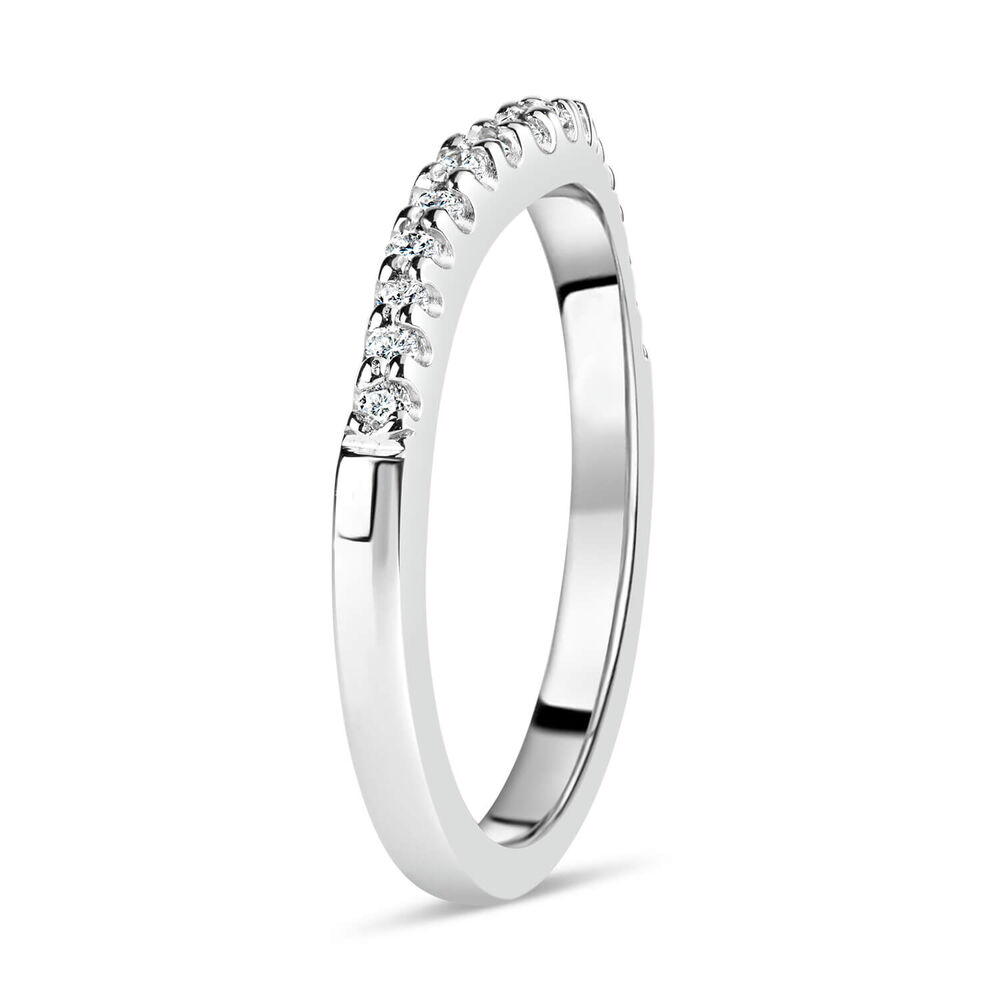 Ladies' 18ct white gold 0.16 carat diamond shaped 2mm wedding ring image number 6