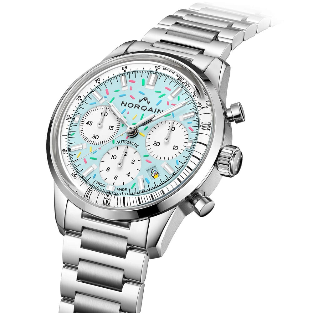 NORQAIN Freedom Chrono Enjoy Life 'Sprinkles' Special Edition 40mm Blue Dial Bracelet Watch