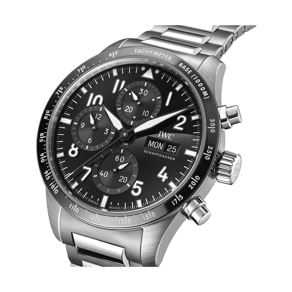 IWC Schaffhausen Pilot’s Performance Chronograph AMG 41mm Black Dial Titanium Bracelet Watch image number 1