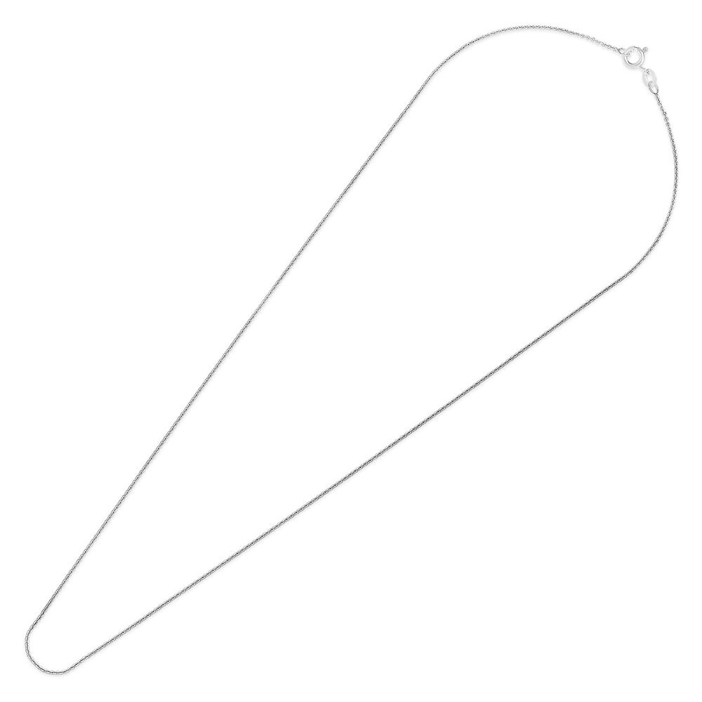 9ct White Gold 20' Rolo Chain Necklace image number 2
