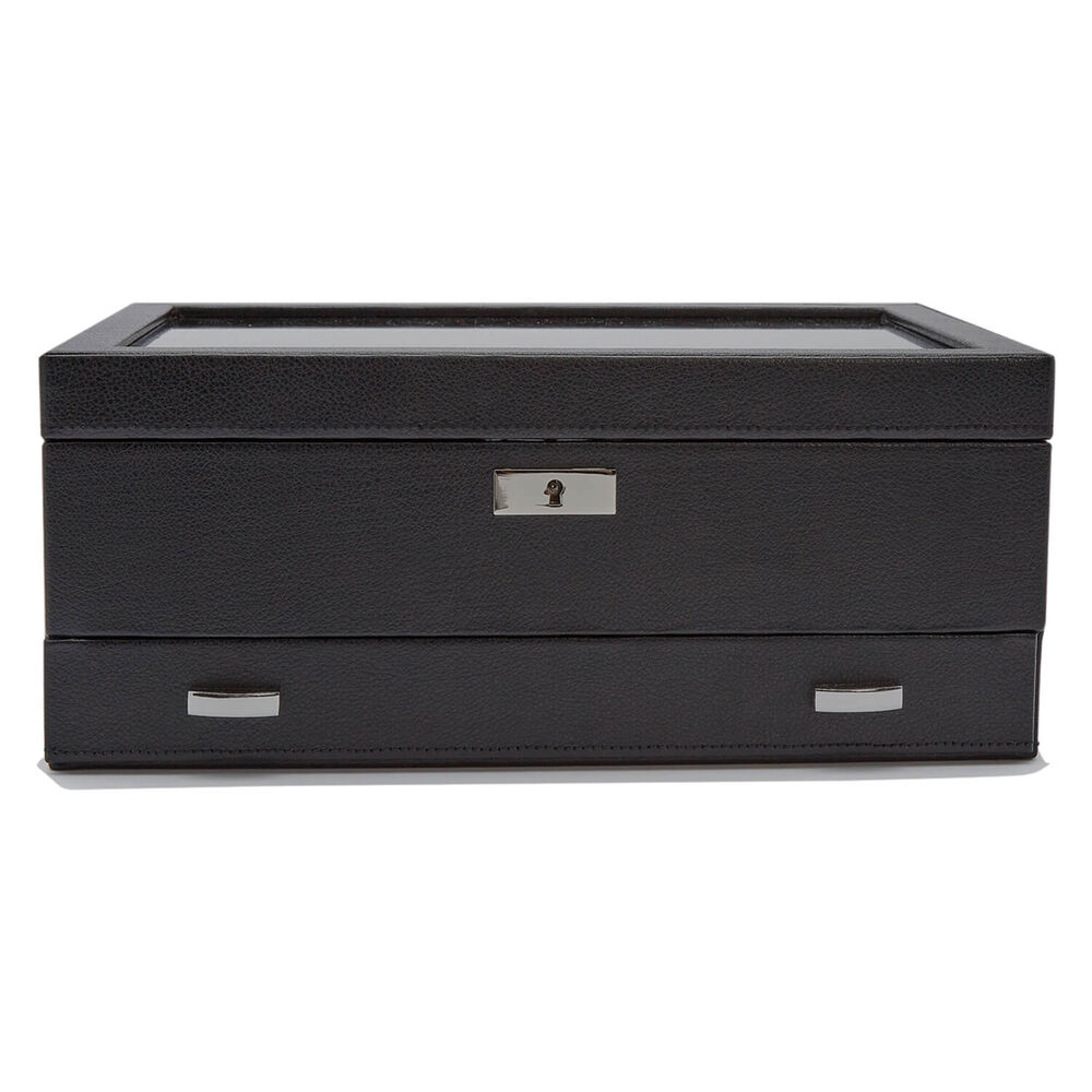 WOLF ROADSTER 10pc Black Drawer Watch Box