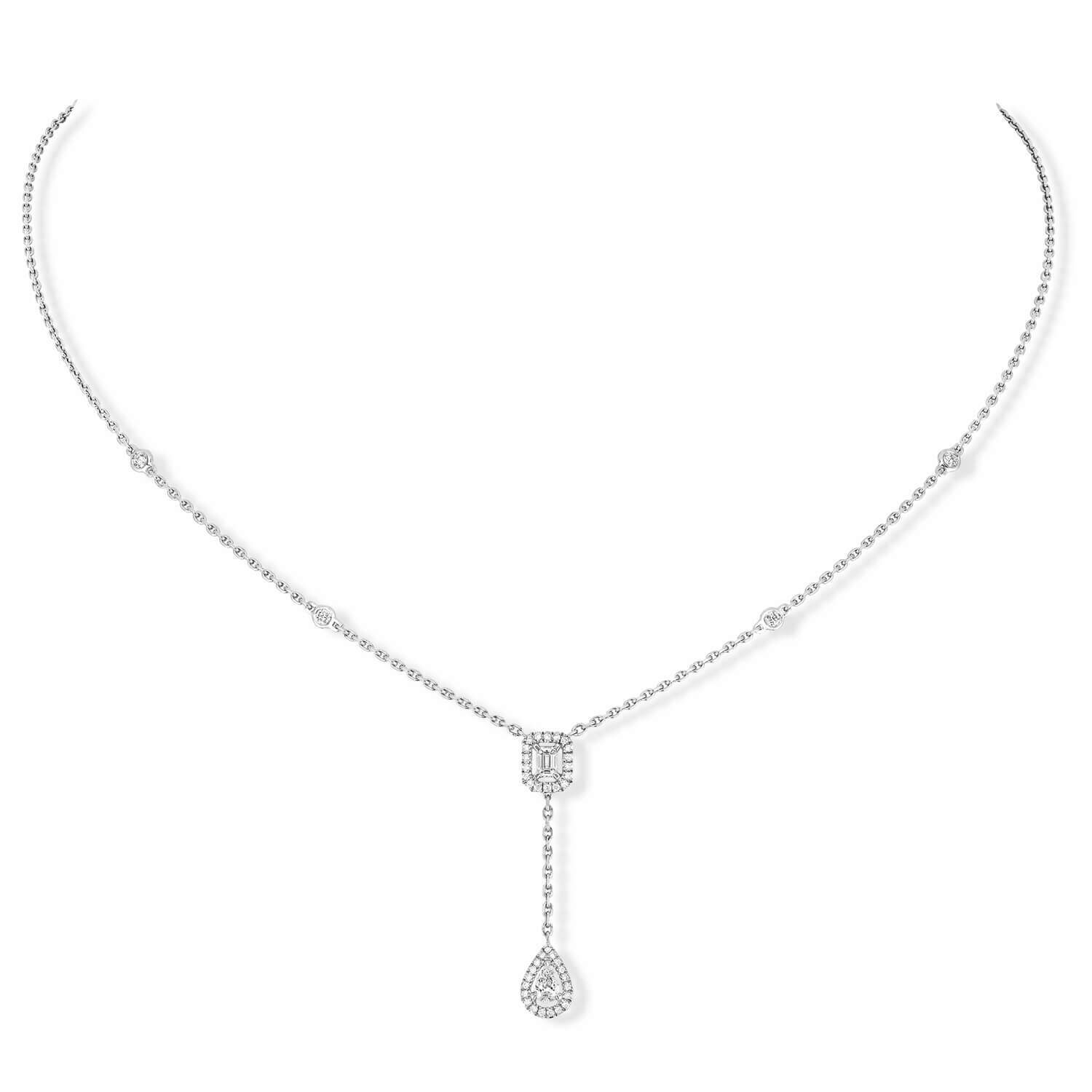 Diamond tie top necklace